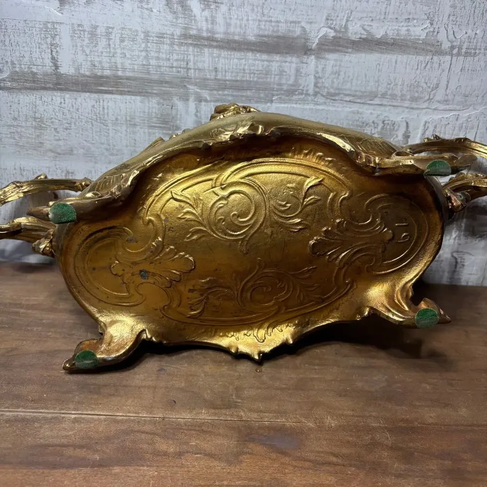Vintage Cast Metal Brass Jardiniere French Planter